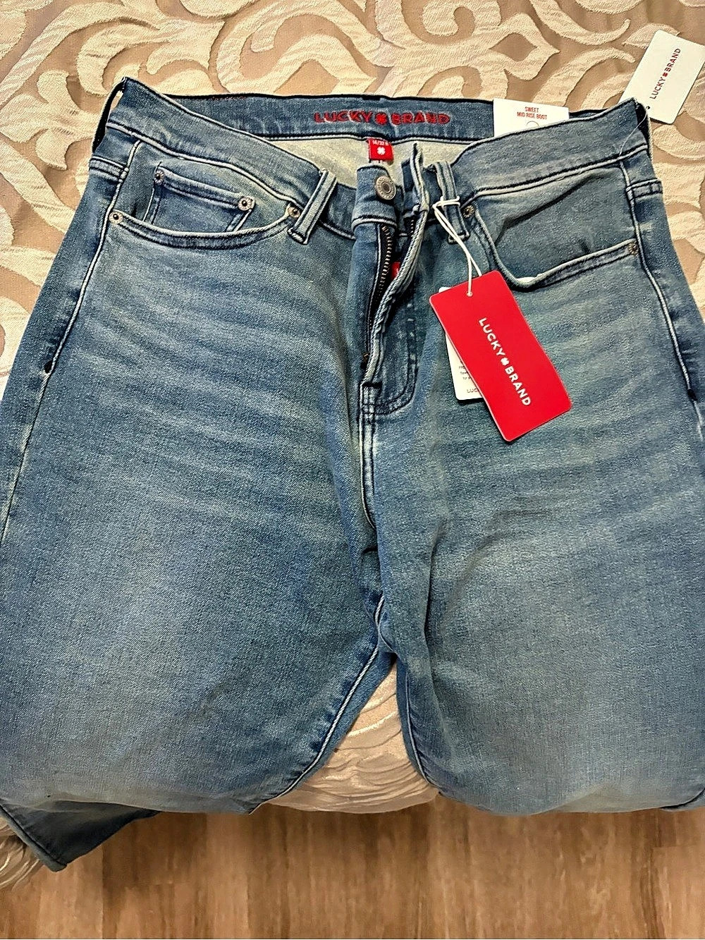 Lucky Brand Sweet Mid Rise Boot Cut Jeans Blue Waist 14/32 R